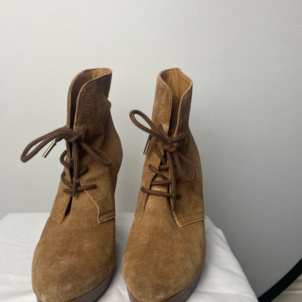 Suede Wedge Booties Michael Kors